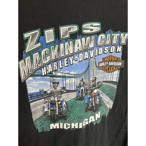 Men's Zips Harley Davidson Hoodie Mackinaw City, MI Black Size XL - Picture 4 of 10